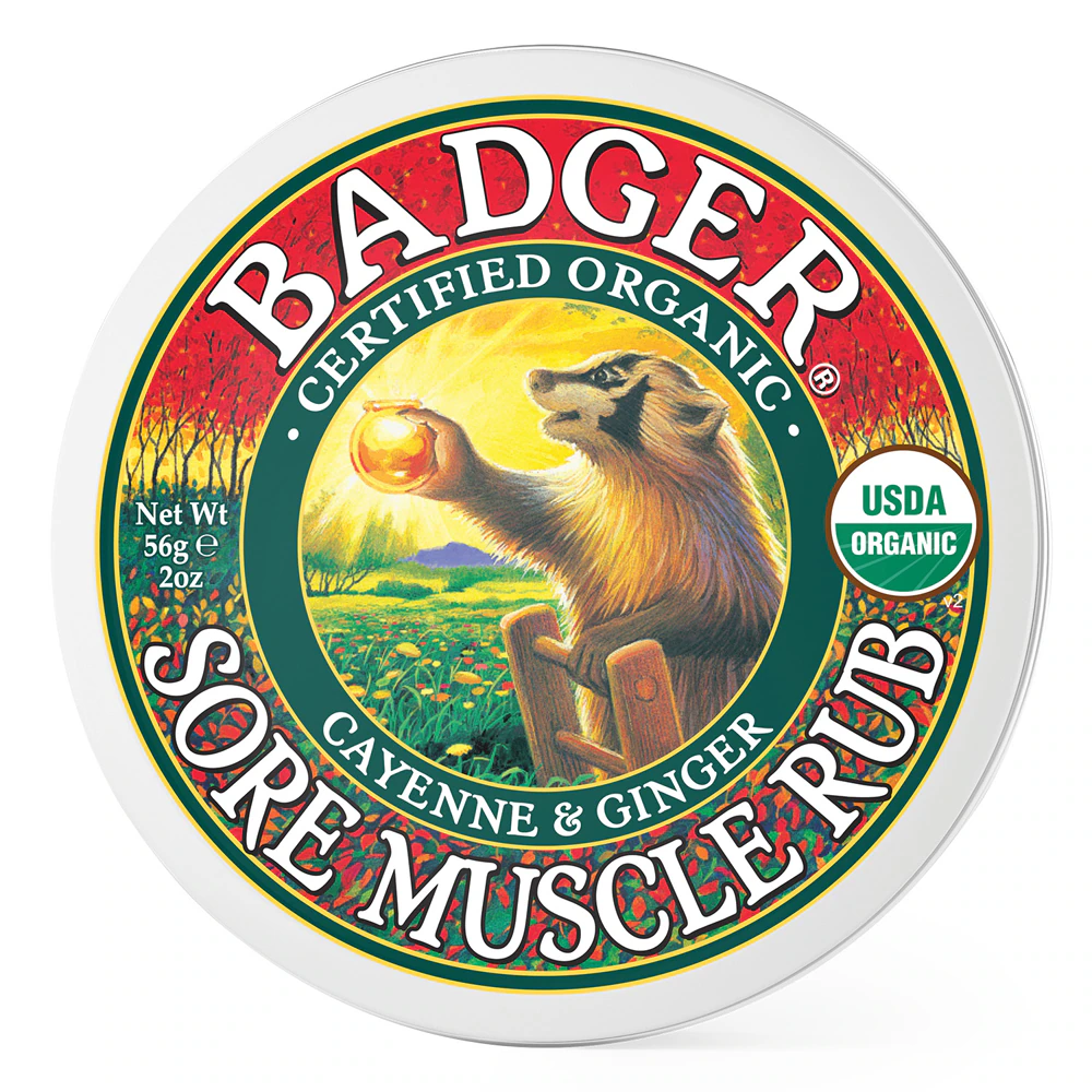 Badger Organic Sore Muscle Rub Cayenne & Ginger -- 2 oz Badger Basket