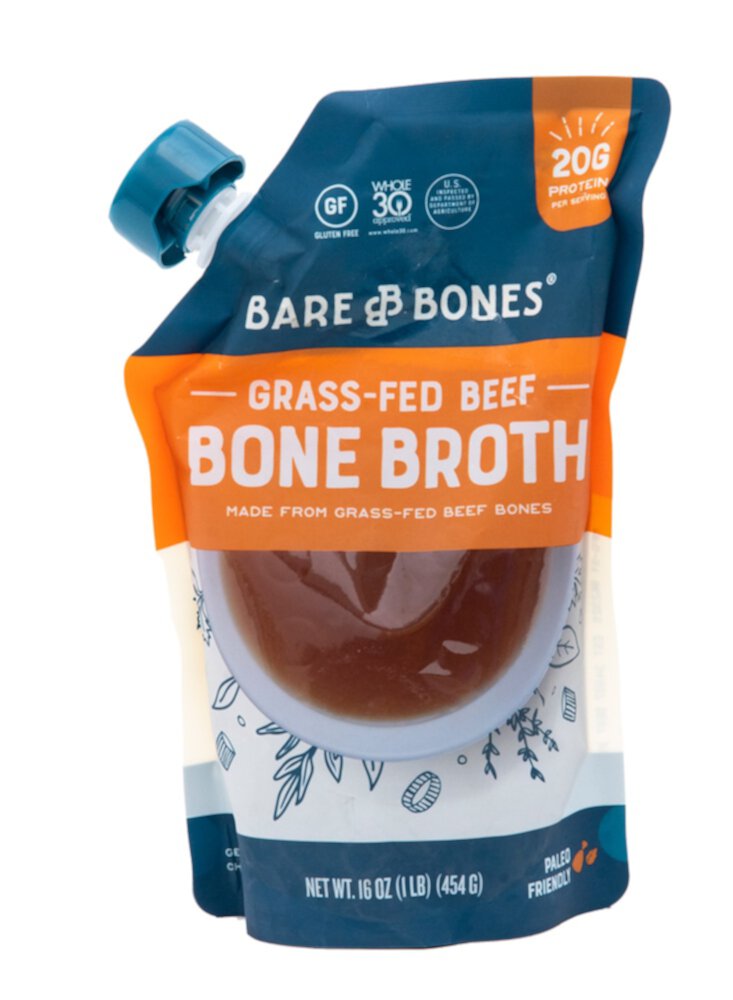 Bone Broth Grassfed Beef -- 16 oz (Унции) Bare Bones