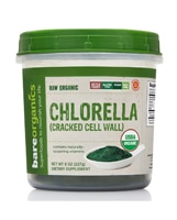 Chlorella Cracked Cell Wall Powder (Порошок) -- 8 oz (Унции) BareOrganics