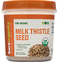 Milk Thistle Seed Powder (Порошок) Raw -- 8 oz (Унции) BareOrganics