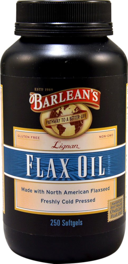 Flax Oil -- 1000 mg - 250 Softgels (Мягкие капсулы) Barlean's