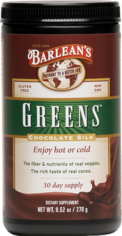 Barlean's Greens Powder Formula Chocolate Silk -- 9,52 унции Barlean's