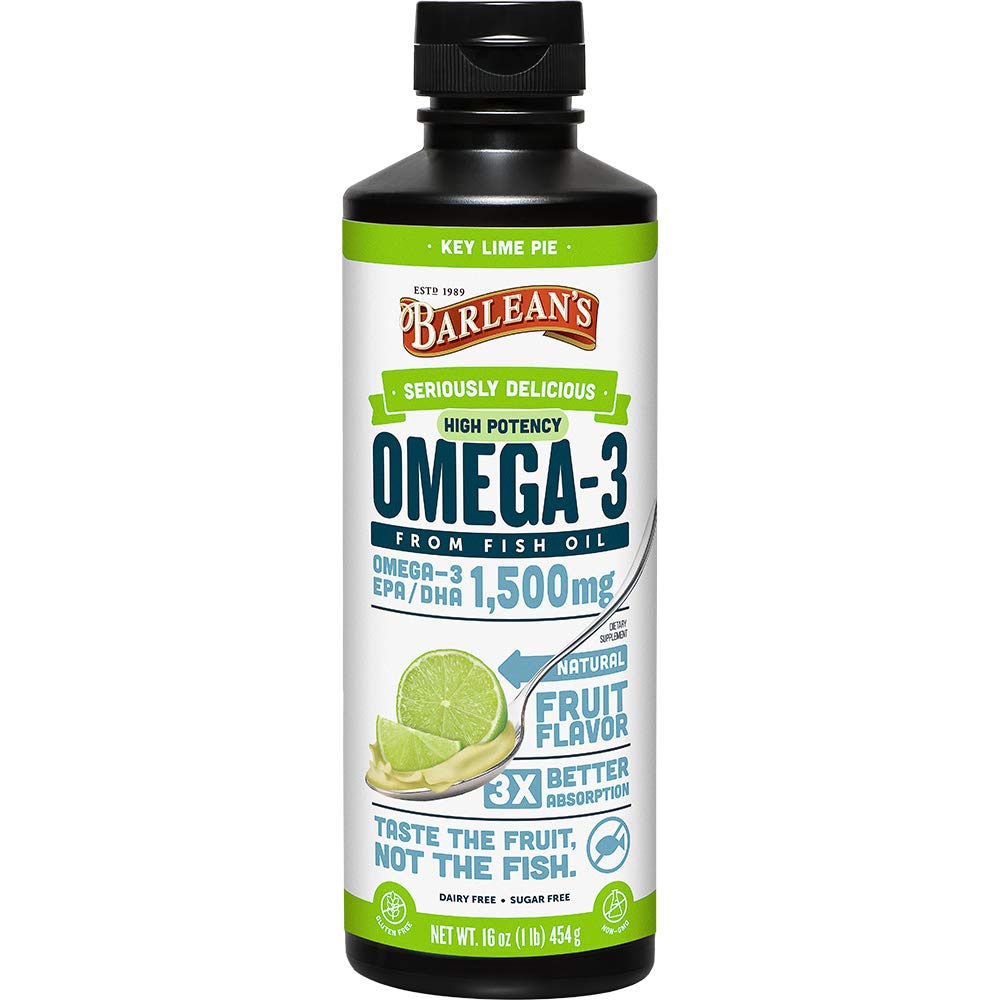 Omega-3 High Potency Fish Oil Key Lime Pie -- 16 fl oz (Жидкие унции) Barlean's