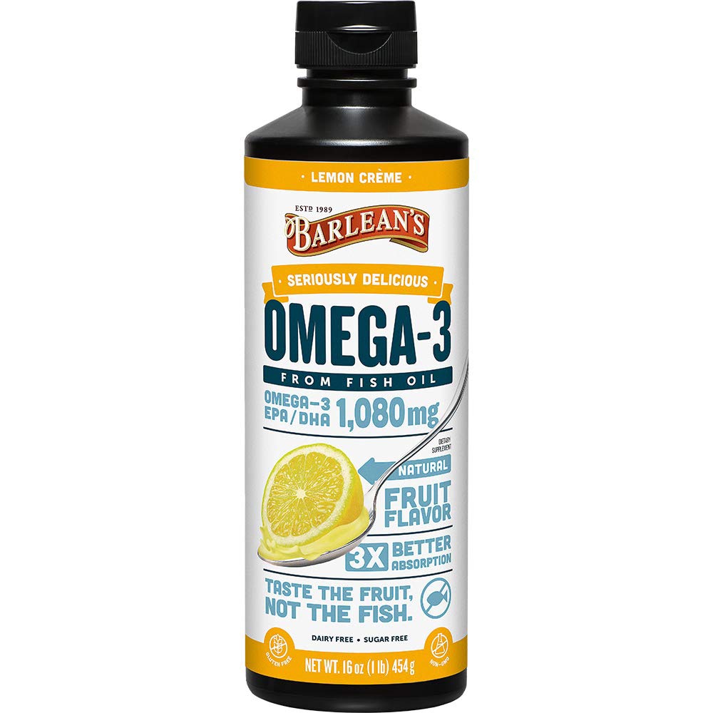 Omega-3 Fish Oil Lemon Creme -- 16 fl oz (Жидкие унции) Barlean's