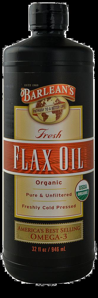 Organic Fresh Flax Oil -- 32 fl oz (Жидкие унции) Barlean's