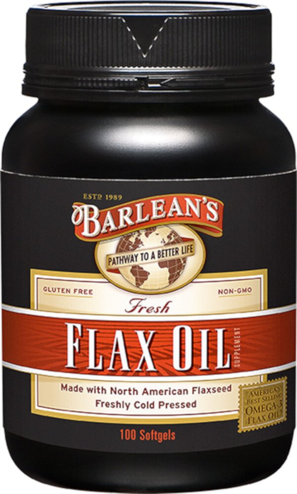 Pure Flax Oil -- 1000 mg - 100 Softgels (Мягкие капсулы) Barlean's