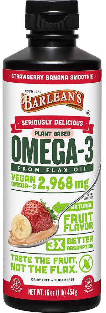 Seriously Delicious® Omega-3 Flax Oil Smoothie Strawberry Banana -- 8 oz (Унции) Barlean's