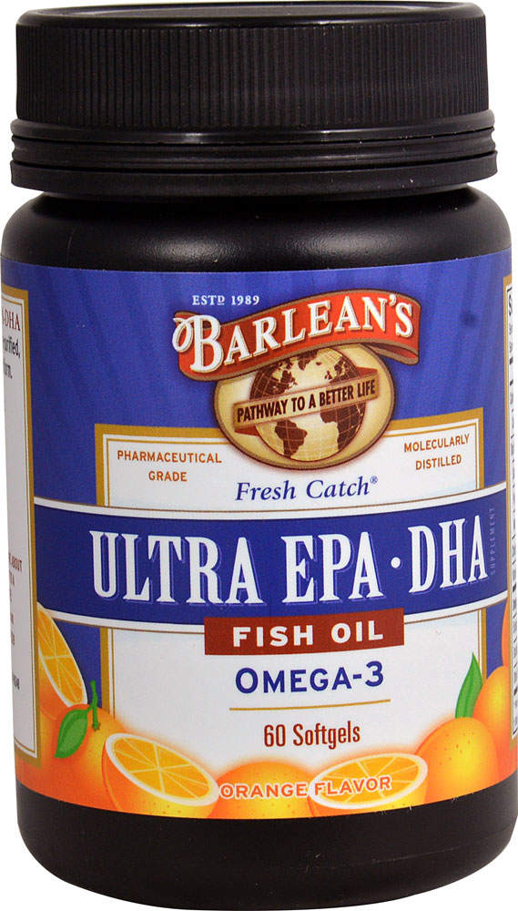 Barlean's Ultra EPA DHA Double Potency Omega-3 Orange — 60 мягких капсул Barlean's