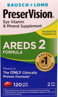 Бауш &amp; Lomb PreserVision Eye Vitamin &amp; Минеральная добавка, запатентованная формула AREDS 2, 120 мягких капсул Bausch & Lomb