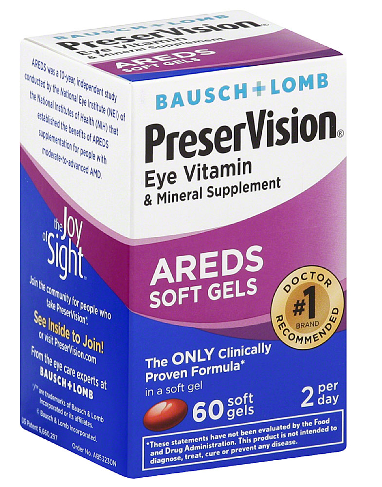 PreserVision AREDS Витамины и минералы для глаз - 60 капсул - Bausch & Lomb Bausch & Lomb