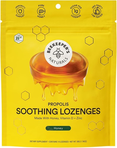 B.Soothed Honey Lozenges (Пастилки) -- 14 Drops (Капли) Beekeeper's Naturals