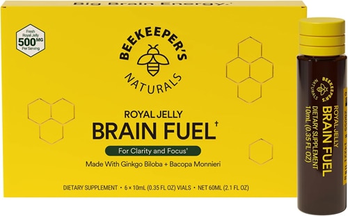 B.Smart Brain Fuel -- 2.1 fl oz (Жидкие унции) Each / Pack of 6 Beekeeper's Naturals