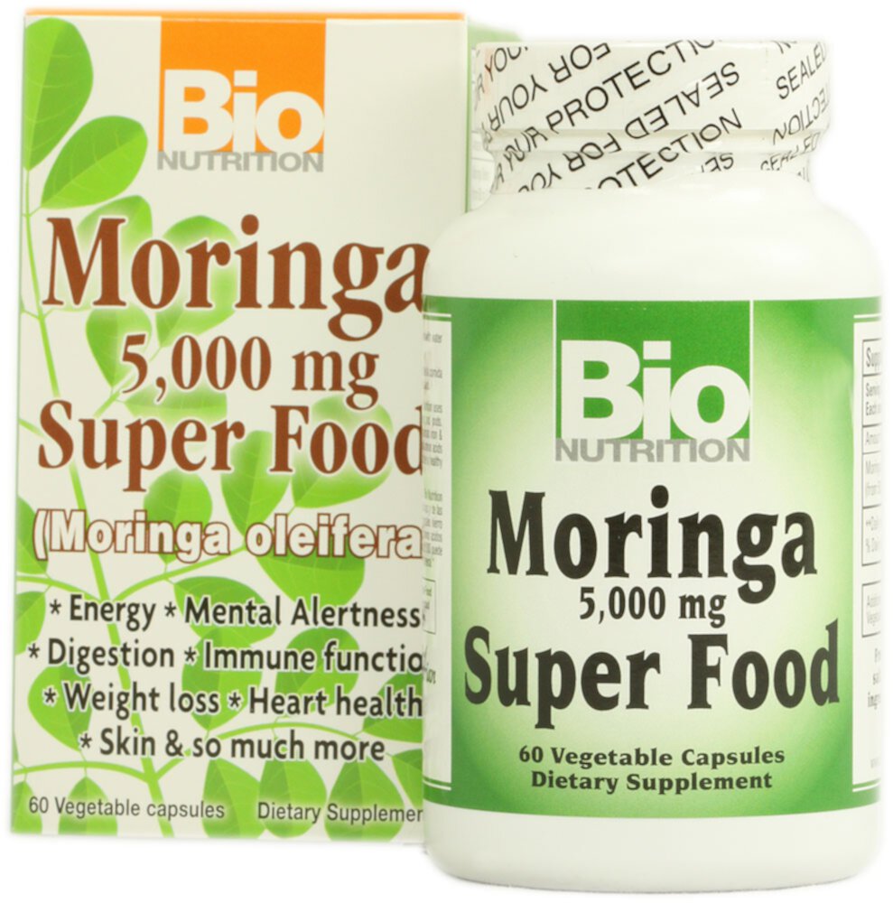 Moringa Super Food -- 5000 mg - 60 Vegetable Capsules (Растительные капсулы) Bio Nutrition