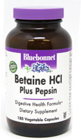 Betaine HCl Plus Pepsin -- 180 Vcaps® Bluebonnet Nutrition