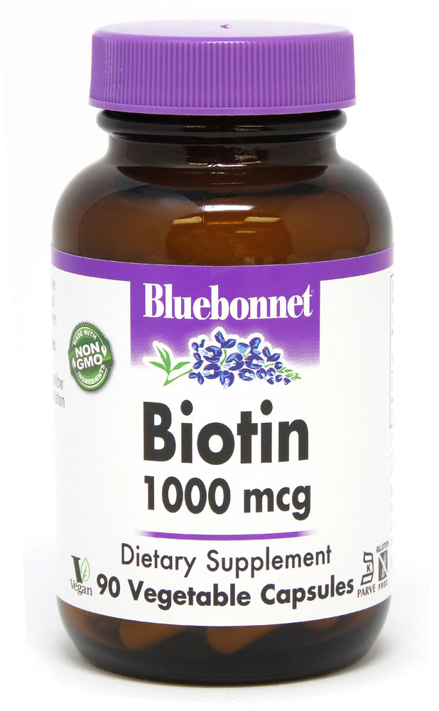 Биотин Bluebonnet Nutrition -- 1000 мкг -- 90 растительных капсул Bluebonnet Nutrition