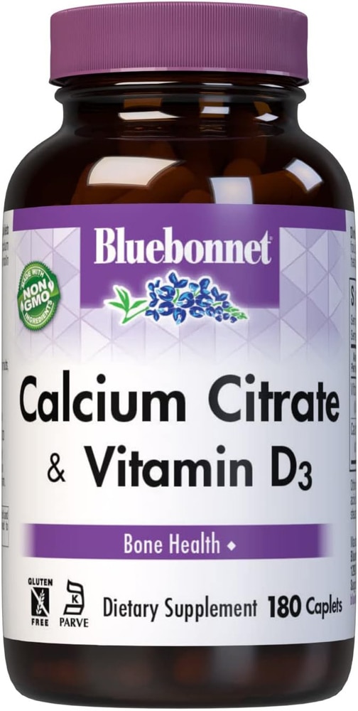 Кальций Цитрат и Витамин D3 - 180 каплет - Bluebonnet Nutrition Bluebonnet Nutrition