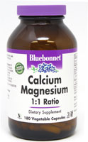 Bluebonnet Nutrition Кальций-магний в соотношении 1:1 -- 180 растительных капсул Bluebonnet Nutrition
