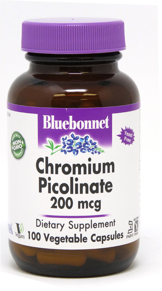Пиколинат хрома Bluebonnet Nutrition -- 200 мкг -- 100 растительных капсул Bluebonnet Nutrition