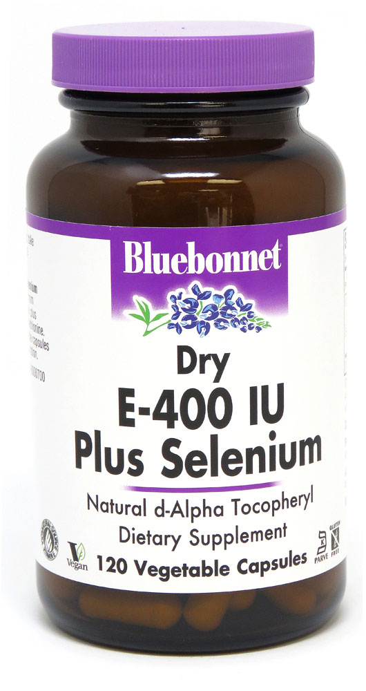 Bluebonnet Nutrition Dry E Plus Selenium — 400 МЕ — 120 Растительные капсулы Bluebonnet Nutrition