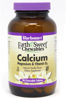 EarthSweet® Chewables (Жевательные таблетки) Calcium Magnesium & Vitamin D3 Natural Vanilla -- 90 Chewable Tablets (Жевательные таблетки) Bluebonnet Nutrition