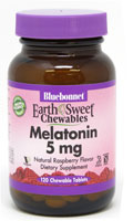 EarthSweet® Chewables (Жевательные таблетки) Melatonin Raspberry -- 5 mg - 120 Chewable Tablets (Жевательные таблетки) Bluebonnet Nutrition