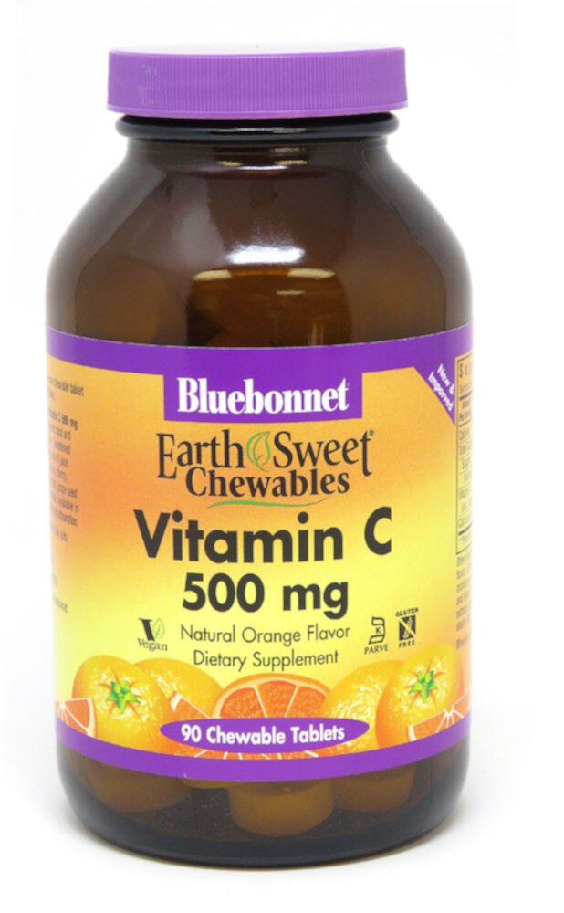 Bluebonnet Nutrition EarthSweet® Chewables Витамин C Натуральный апельсин — 500 мг — 90 жевательных таблеток Bluebonnet Nutrition