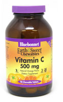 EarthSweet® Chewables (Жевательные таблетки) Vitamin C Natural Orange -- 500 mg - 90 Chewable Tablets (Жевательные таблетки) Bluebonnet Nutrition