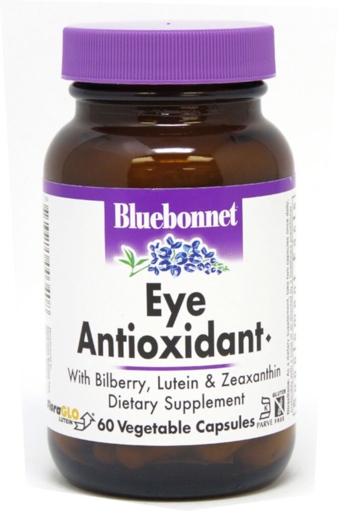Антиоксидант для глаз с боярышником, лютеином и зеаксантином - 60 растительных капсул - Bluebonnet Nutrition Bluebonnet Nutrition