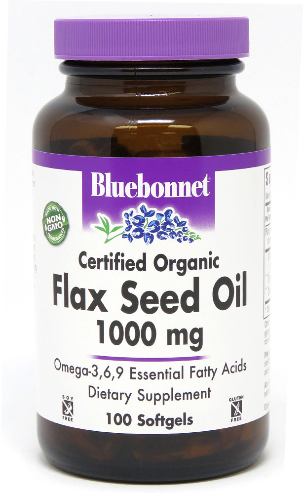 Flax Seed Oil -- 1000 mg - 100 Softgels (Мягкие капсулы) Bluebonnet Nutrition