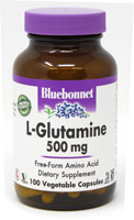 L-глютамин Bluebonnet Nutrition — 500 мг — 100 растительных капсул Bluebonnet Nutrition