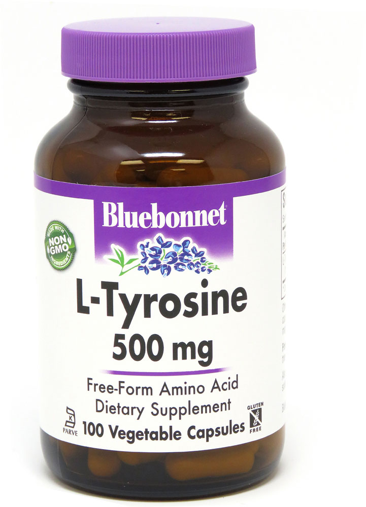 Bluebonnet Nutrition L-тирозин — 500 мг — 100 растительных капсул Bluebonnet Nutrition