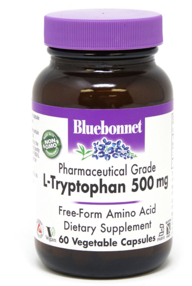 L-триптофан — 500 мг — 60 растительных капсул Bluebonnet Nutrition