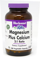 Bluebonnet Nutrition Магний плюс кальций в соотношении 2:1 -- 180 растительных капсул Bluebonnet Nutrition