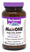 Multi One® Iron Free -- 90 Vegetable Capsules (Растительные капсулы) Bluebonnet Nutrition