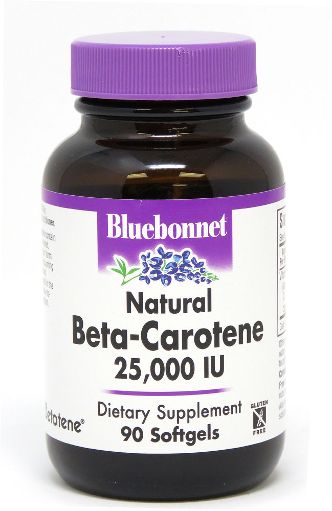 Натуральный Бета-Каротин - 25000 МЕ - 90 мягких капсул - Bluebonnet Nutrition Bluebonnet Nutrition
