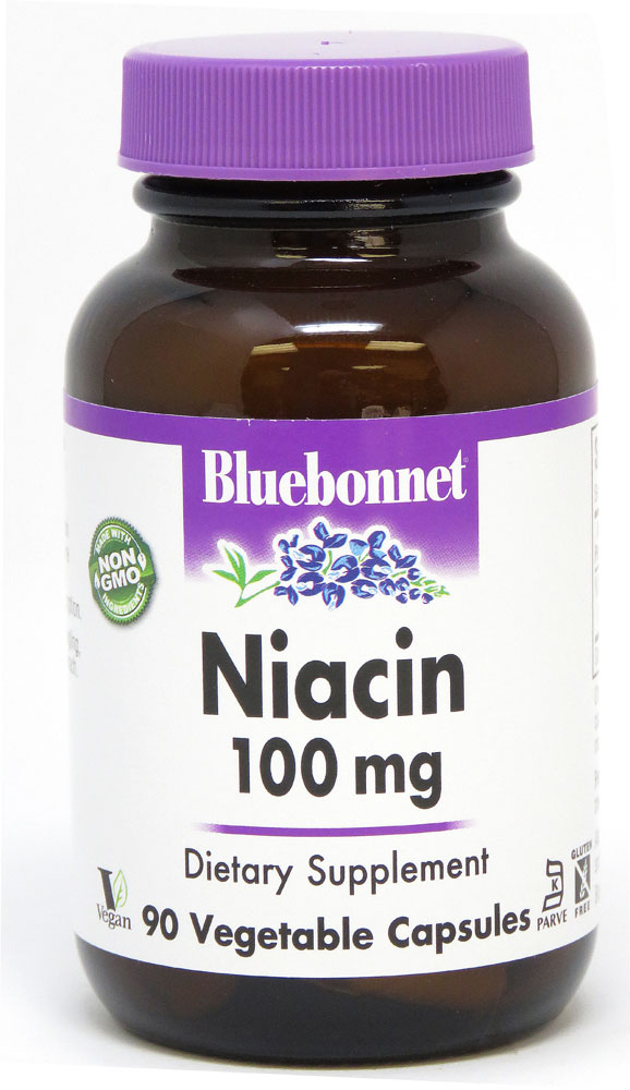 Ниацин Bluebonnet Nutrition -- 100 мг -- 90 растительных капсул Bluebonnet Nutrition