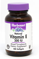 Bluebonnet Nutrition Натуральный витамин Е — 200 МЕ — 100 капсул Bluebonnet Nutrition