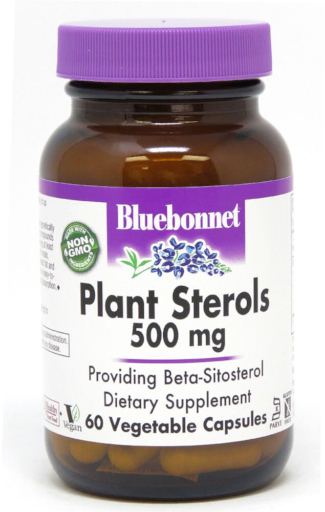 Растительные стеролы — 500 мг — 60 капсул Vcaps® Bluebonnet Nutrition