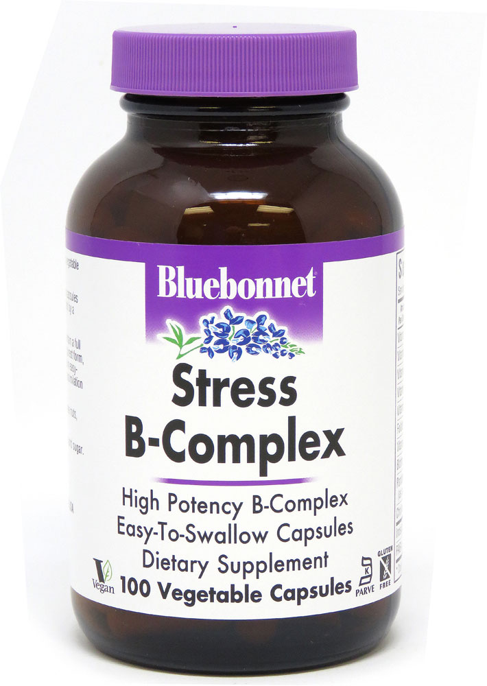 Stress B-Complex -- 100 Vegetable Capsules (Растительные капсулы) Bluebonnet Nutrition