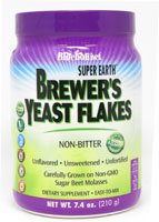 Super Earth® Brewer's Yeast Flakes Non-Bitter Unflavored (Без вкуса) -- 7.4 oz (Унции) Bluebonnet Nutrition