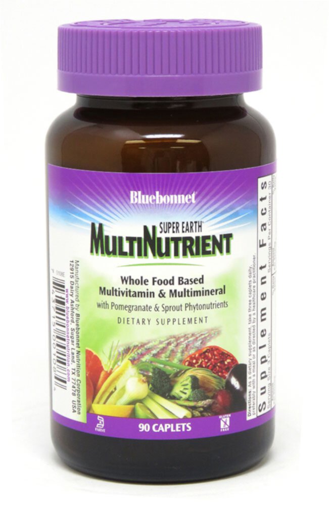 Super Earth® MultiNutrient Formula With Iron -- 90 Caplets Bluebonnet Nutrition