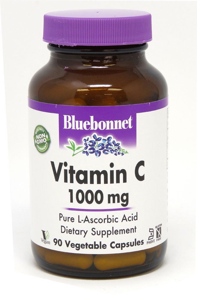 Vitamin C -- 1000 mg - 90 Vegetable Capsules (Растительные капсулы) Bluebonnet Nutrition