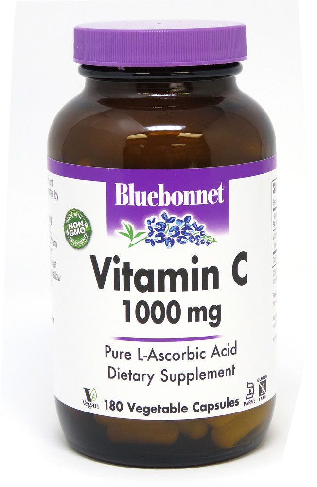 Vitamin C -- 1000 mg - 180 Vegetable Capsules (Растительные капсулы) Bluebonnet Nutrition