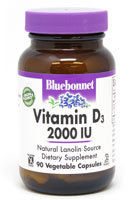Bluebonnet Nutrition Витамин D3 -- 2000 МЕ - 90 Растительные капсулы Bluebonnet Nutrition
