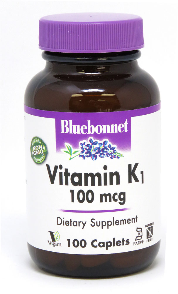 Vitamin K1 -- 100 mcg - 100 Caplets Bluebonnet Nutrition