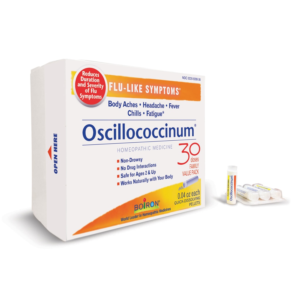 Oscillococcinum Flu-Like Symptoms - Body Aches-Headache-Fever-Chills-Fatigu -- 30 Doses Boiron