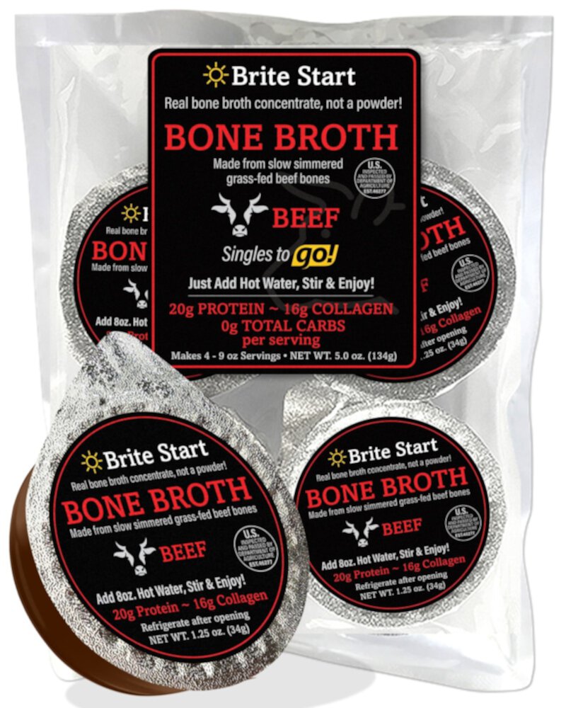 Концентрат говяжьего костного бульона Brite Start — 1,25 унции каждый / упаковка из 4 штук Brite Start