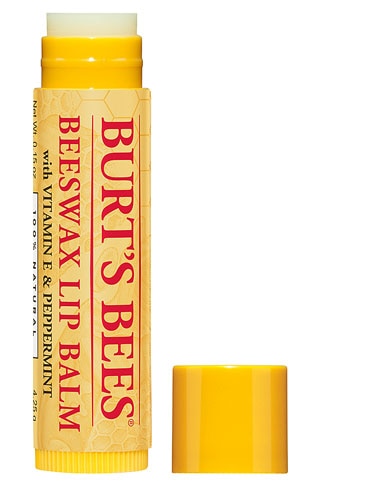 100% натуральный увлажняющий бальзам для губ — оригинальный пчелиный воск с витамином Е и маслом перечной мяты — 0,15 унции BURT'S BEES