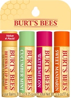Свежесобранный бальзам для губ Burt's Bees — 4 упаковки — арбуз + сладкий мандарин + огуречная мята + пчелиный воск — 0,6 унции BURT'S BEES