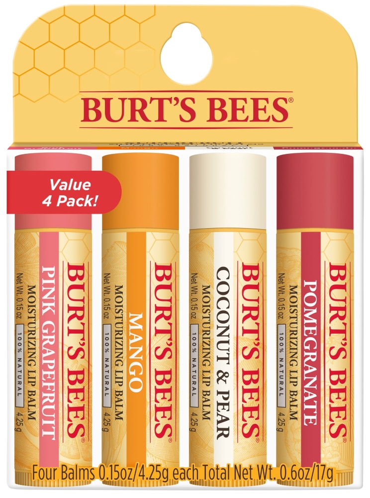 Burt's Bees Lip Balm Super Fruit 4-Pack -- 4 бальзама для губ BURT'S BEES